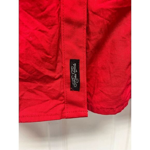 Rodeo Carte Red Pearl Button Snap Embroidered Button Down Shirt sz L EUC - Picture 2 of 7